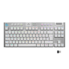 LOGITECH G915 TKL LIGHTSPEED WIRELESS RGB MECHANICAL GAMING KEYBOARD (GL TACTILE Brown) white